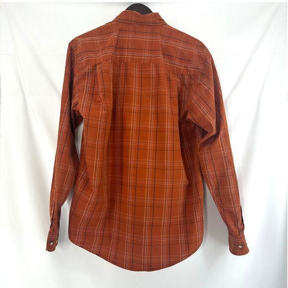 Wrangler Timber Creek Button Up Shirt Orange Plaid Mens Small Campcore Cabincore - Picture 2 of 5